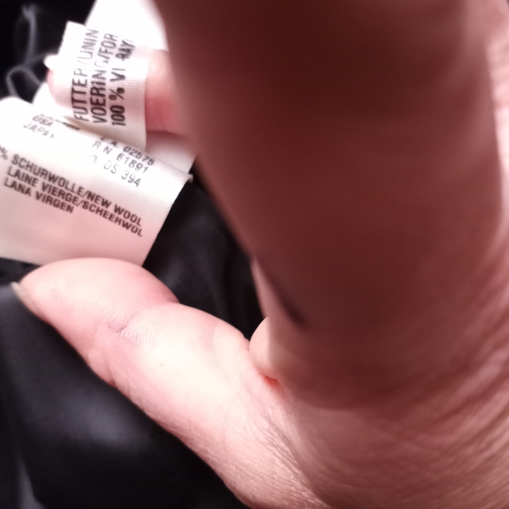 ESCADA Navy Wool Jacket with Ruffled Trim - Picture 8 of 9